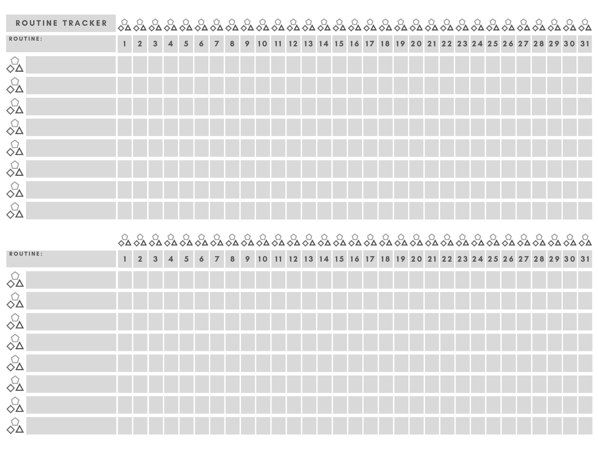 stoplight schema black and white routine tracker download