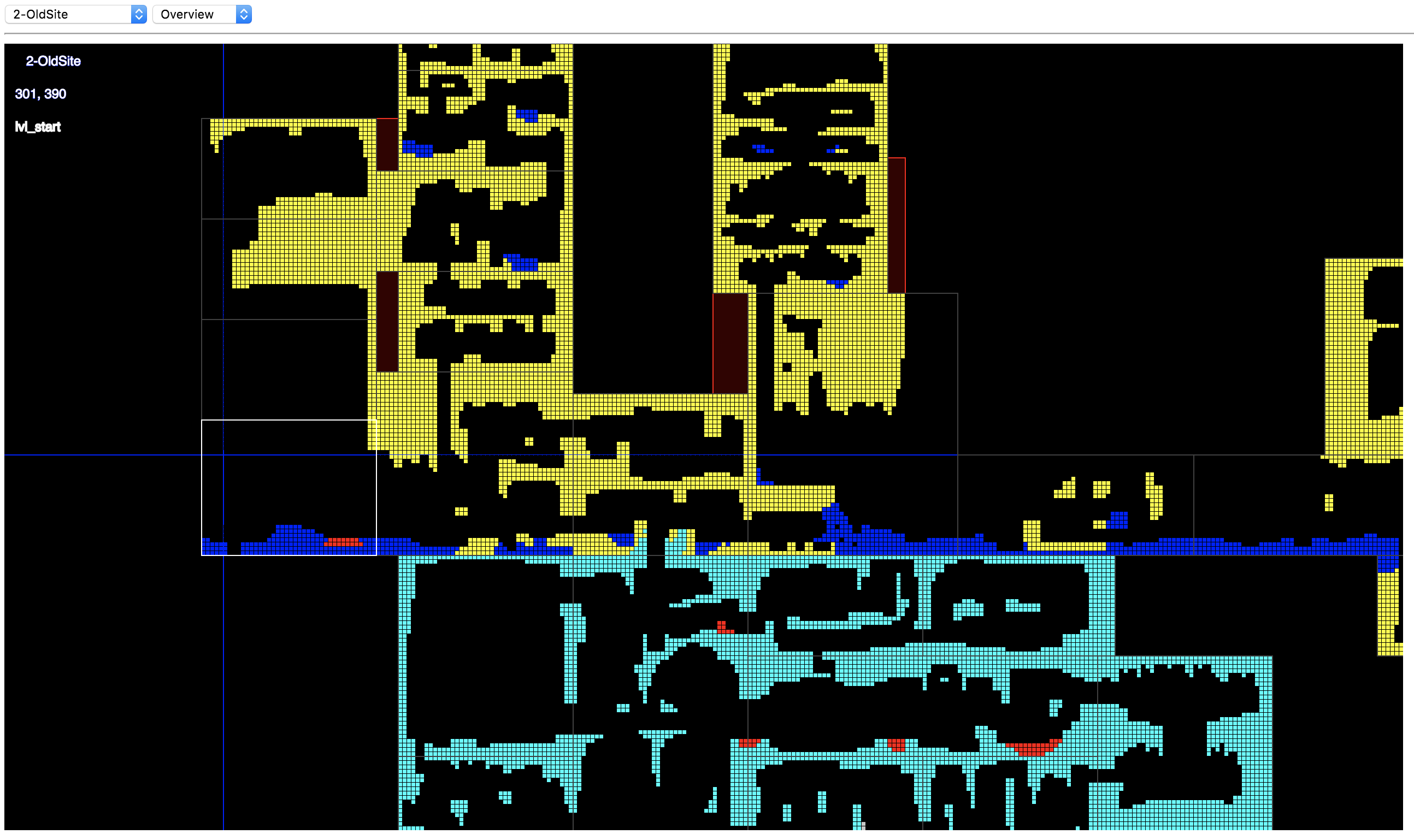 Screenshot of Old Site Map overview