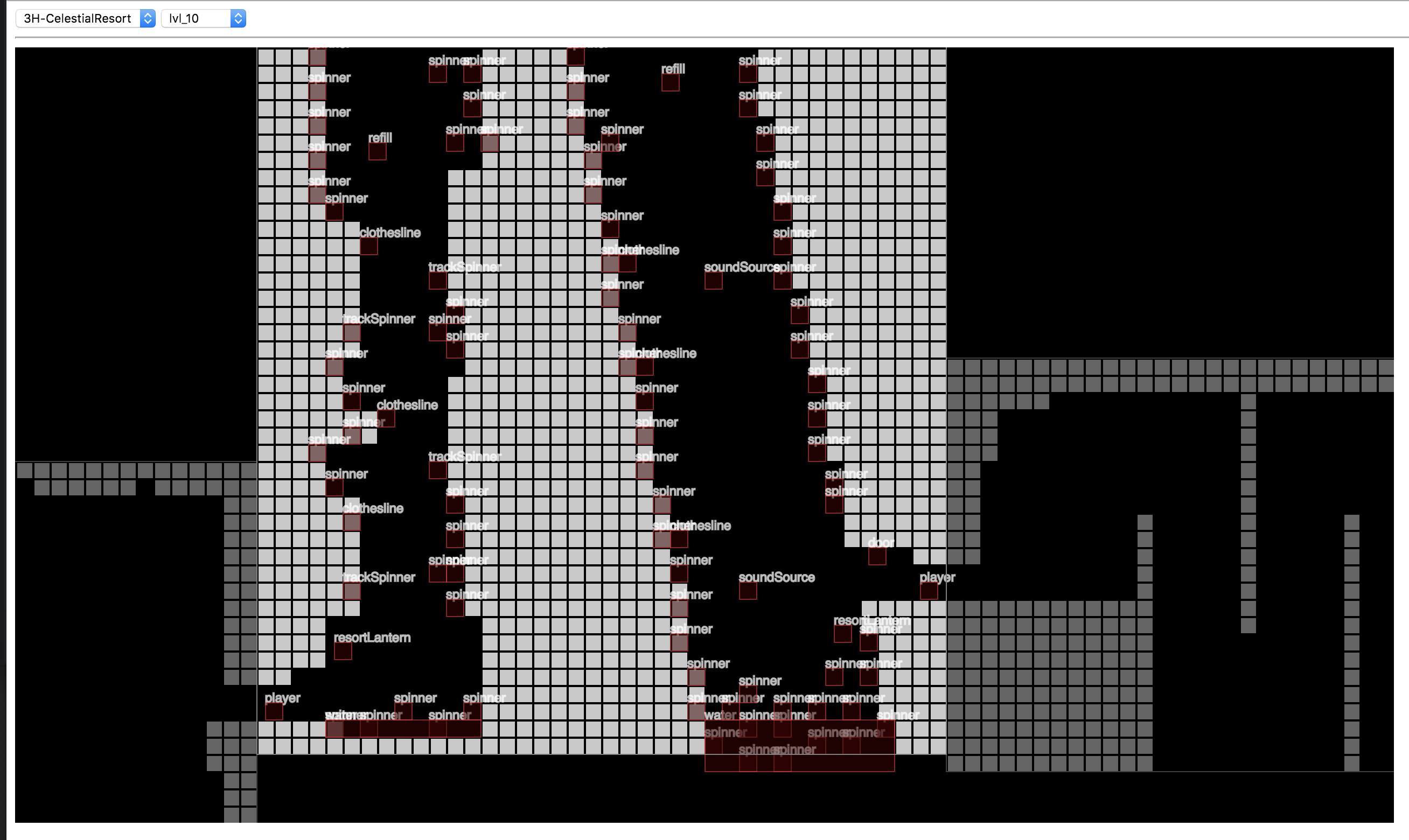 Screenshot of Level view for one of the Celestial Resort B-side levels